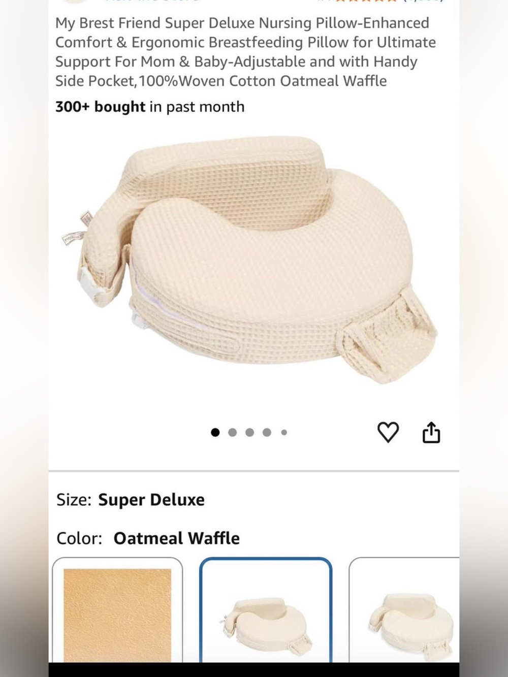 My brest friend Super Deluxe Nursing Pillow – Oatmeal Waffle color